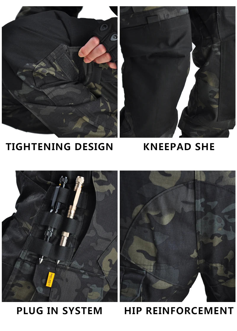 Tactical pants (half-black) & Long sleeve (half-black)