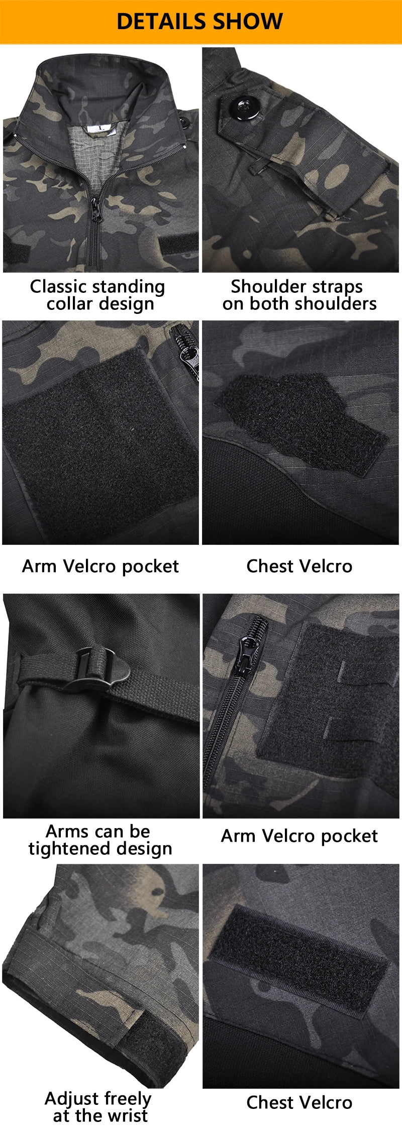 Tactical pants & Long sleeve (half-black)